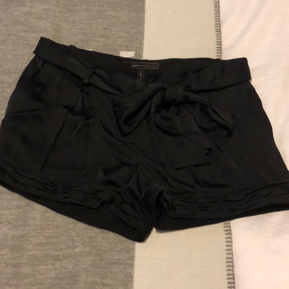 BCBG Silk Belted Shorts
